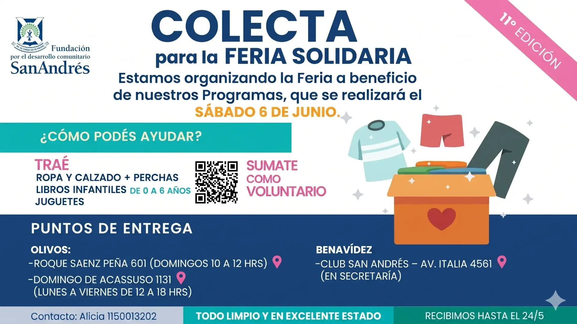 Colecta para la Feria Solidaria Sábado 6/6 (FDCSA)